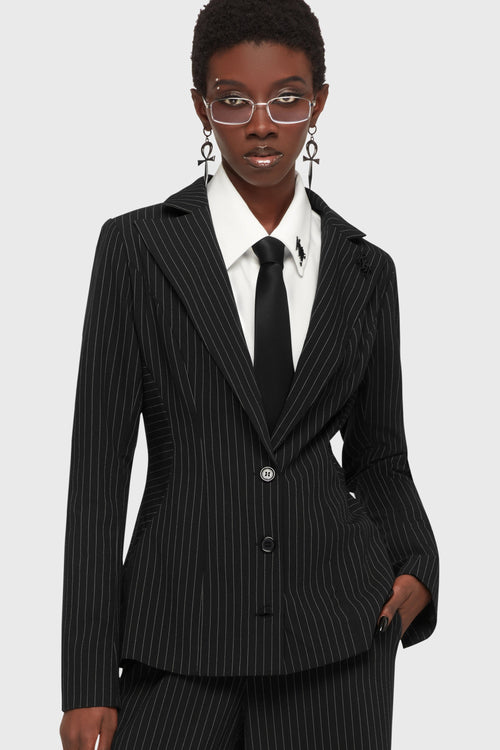 Oblivienne Jacket [Black Pinstripe]