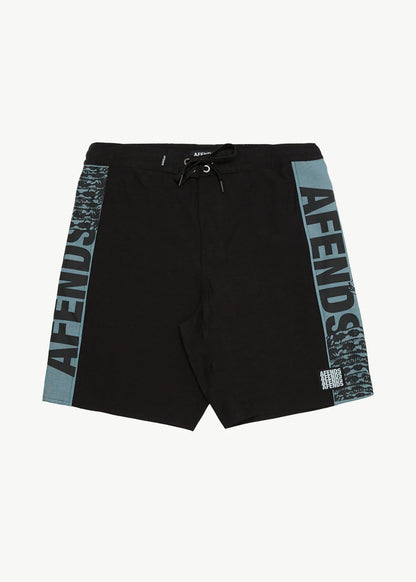 AFENDS Mens Tread - Surf Related Boardshort 20" - Black