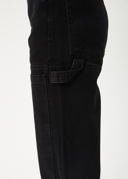 AFENDS Womens Moss - Denim Workwear Jean - Washed Black