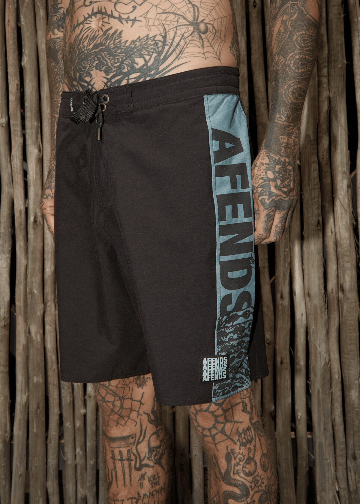 AFENDS Mens Tread - Surf Related Boardshort 20" - Black