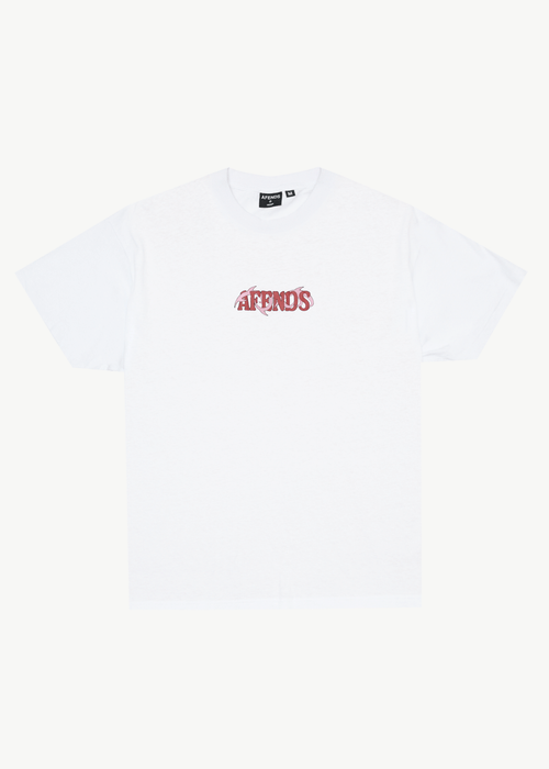 AFENDS Mens Waves - Boxy Tee - White