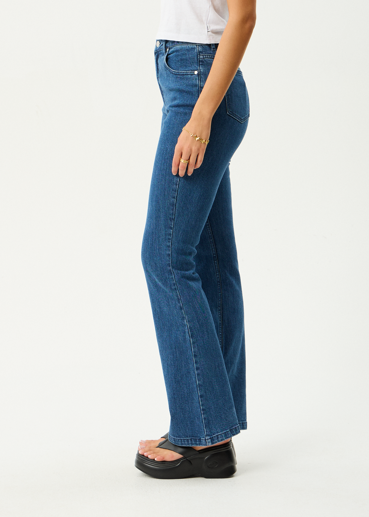 AFENDS Womens Cassidy - Bootcut Jean - Authentic Blue