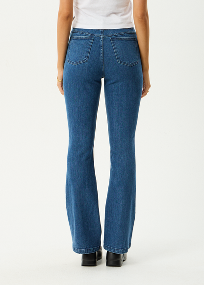 AFENDS Womens Cassidy - Bootcut Jean - Authentic Blue
