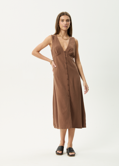 AFENDS Womens Hartley - Maxi Dress - Cinnamon
