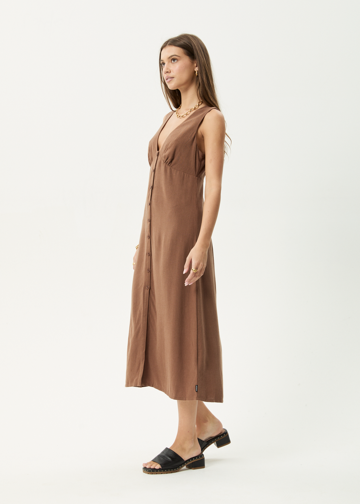 AFENDS Womens Hartley - Maxi Dress - Cinnamon