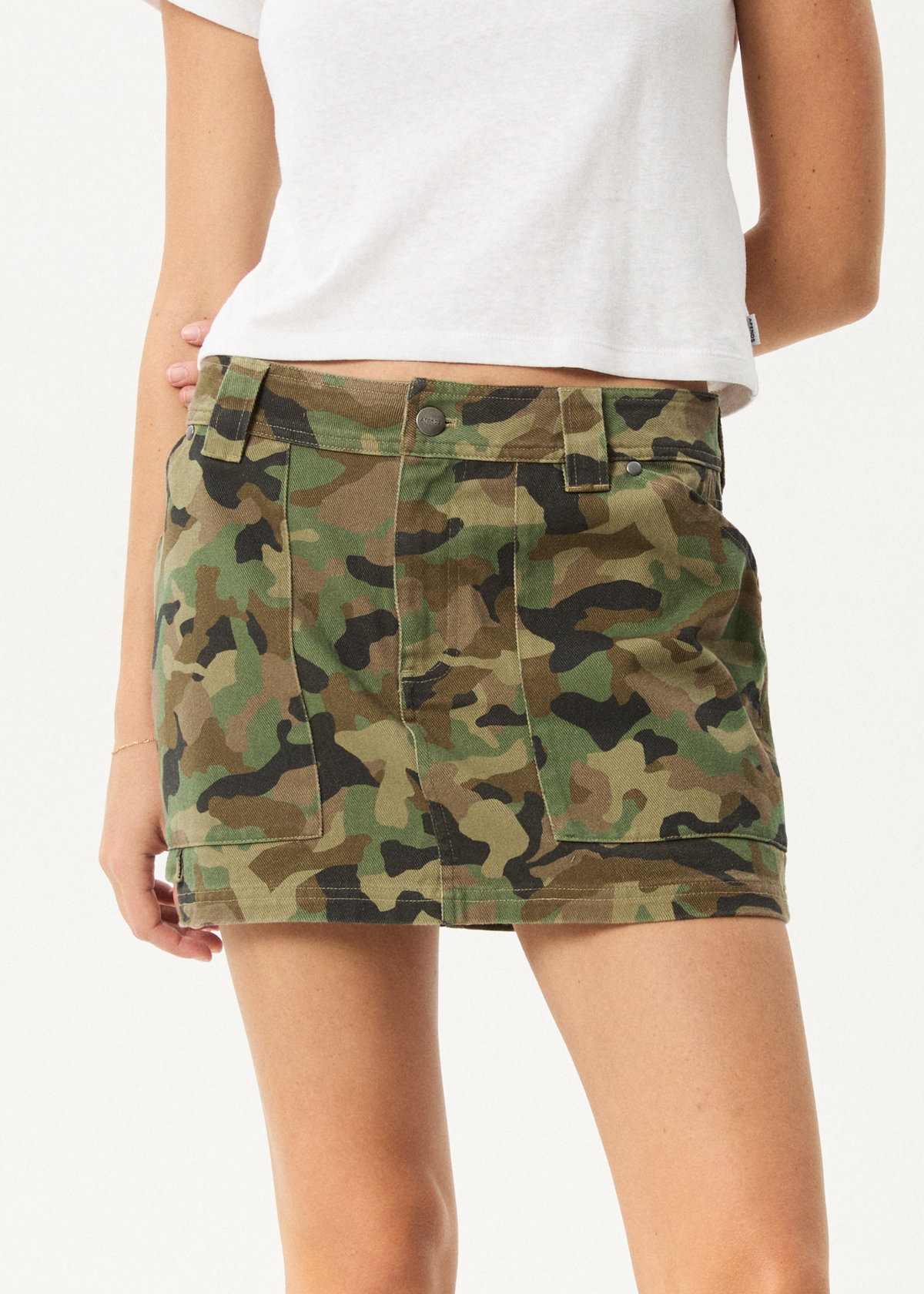 AFENDS Womens Hidden - Low Rise Workwear Skirt - Hidden