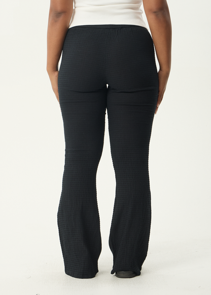 AFENDS Womens Focus - Seersucker Flare Pant - Black