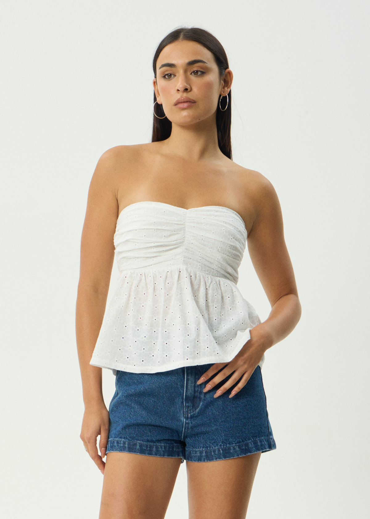 AFENDS Womens Kindred - Strapless Top - White