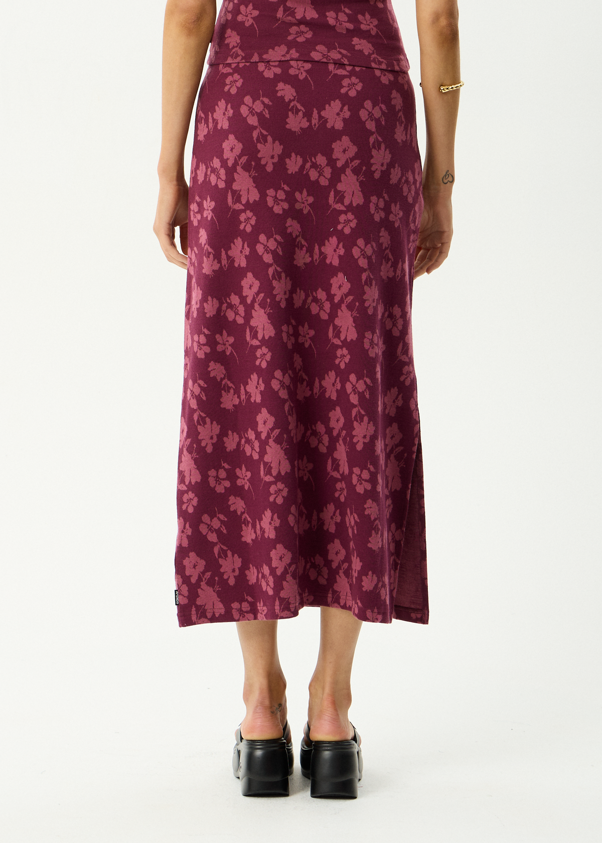 AFENDS Womens Marin - Midi Skirt - Port