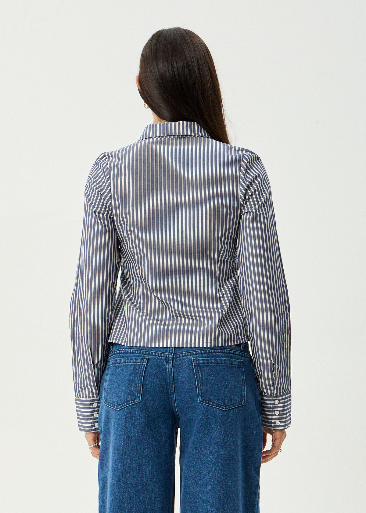 AFENDS Womens Archive - Shirt - Navy Stripe