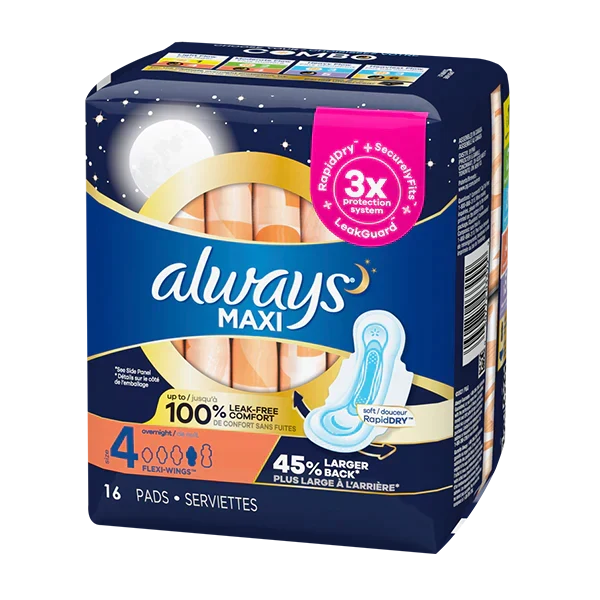 Wholesale Always Maxi Overnight with Wings- Reliable protection at Mexmax INC