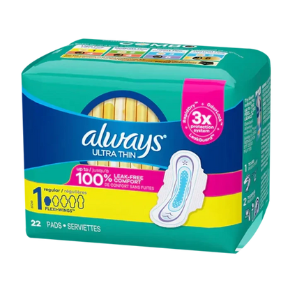 Wholesale Always Ultra Thin Regular Pads with Wings - Mexmax INC
