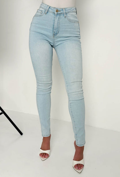 Amelie Light Blue Stretch Push Up Skinny Jeans
