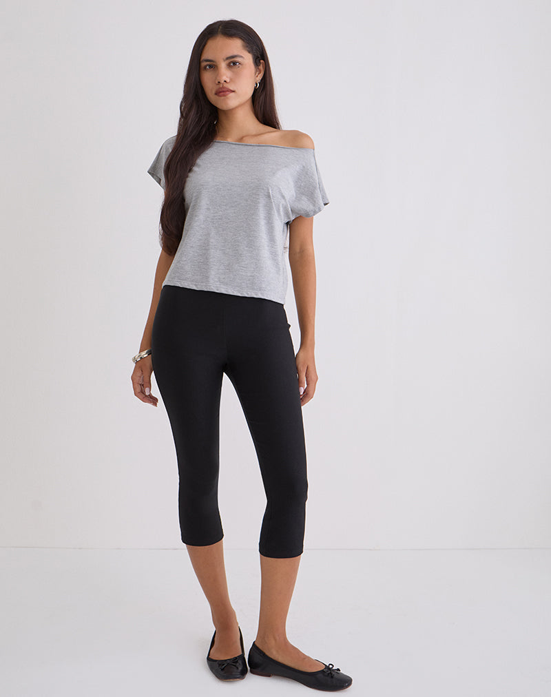 Asla Cropped Capri Trouser in Stretch Tailoring Black