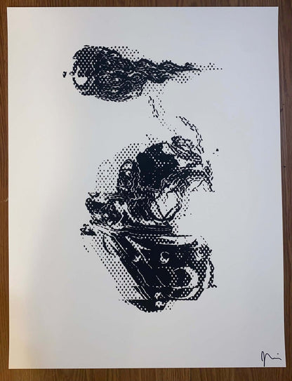 Beyond the Sea GL1TCH serigraph art print on off-white paper, showcasing modern graphic designs in limited edition.