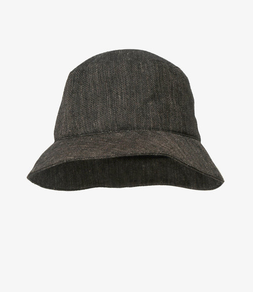 Bucket Hat - Black - Linen Wool Twill
