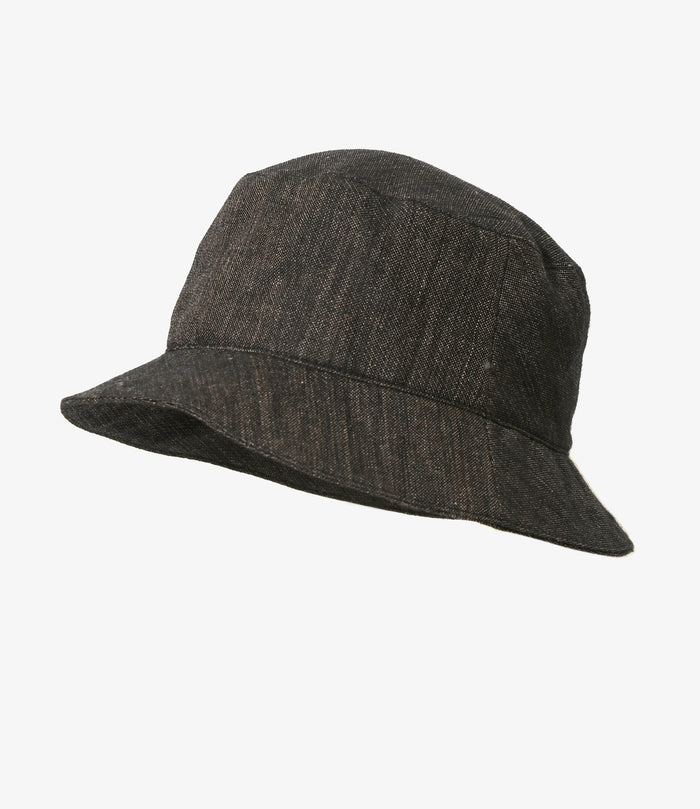 Bucket Hat - Black - Linen Wool Twill