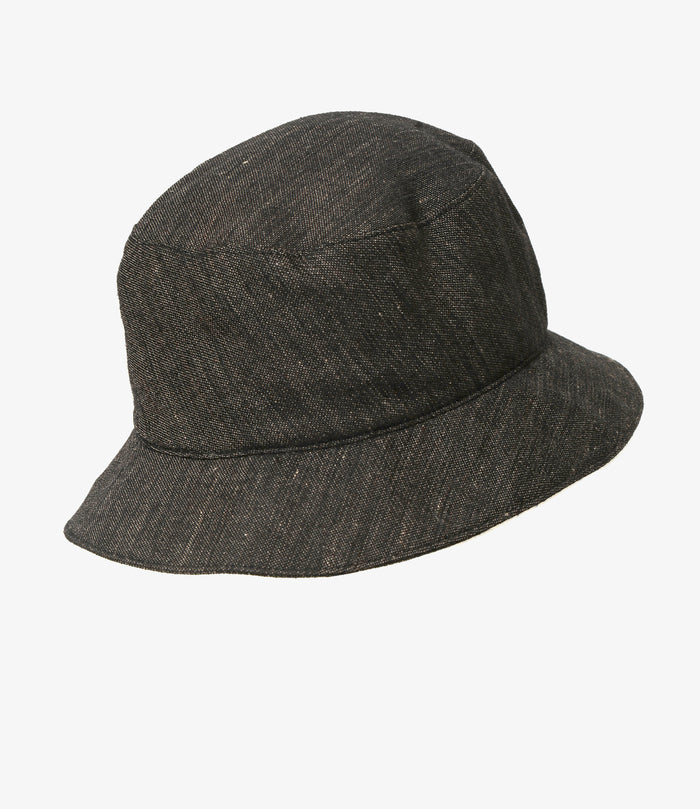 Bucket Hat - Black - Linen Wool Twill