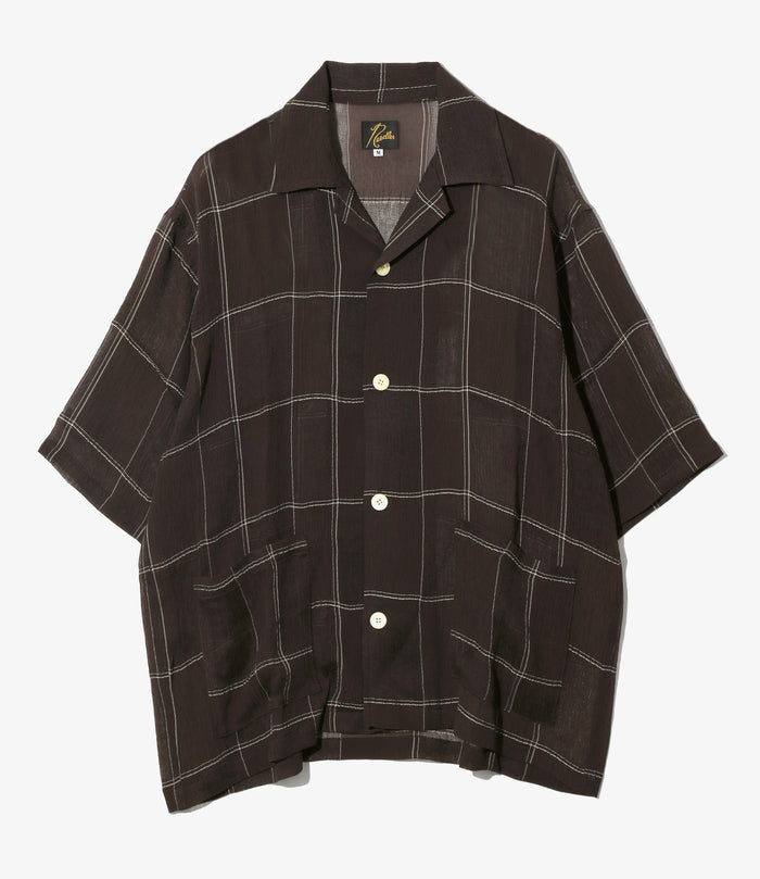 Cabana Shirt - Brown - Cupra Crepe Plaid