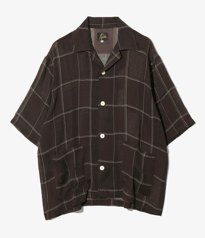 Cabana Shirt - Brown - Cupra Crepe Plaid