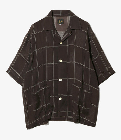 Cabana Shirt - Brown - Cupra Crepe Plaid