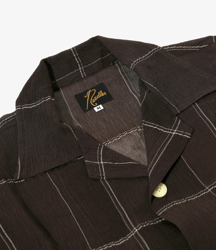 Cabana Shirt - Brown - Cupra Crepe Plaid