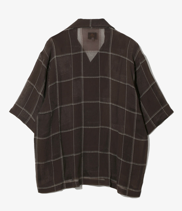 Cabana Shirt - Brown - Cupra Crepe Plaid