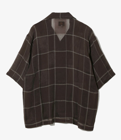 Cabana Shirt - Brown - Cupra Crepe Plaid