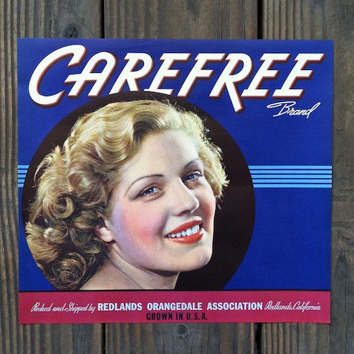CAREFREE Citrus Crate Box Label