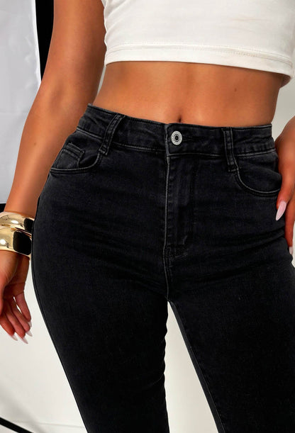 Christiane Black Stretch Push Up Flared Jeans