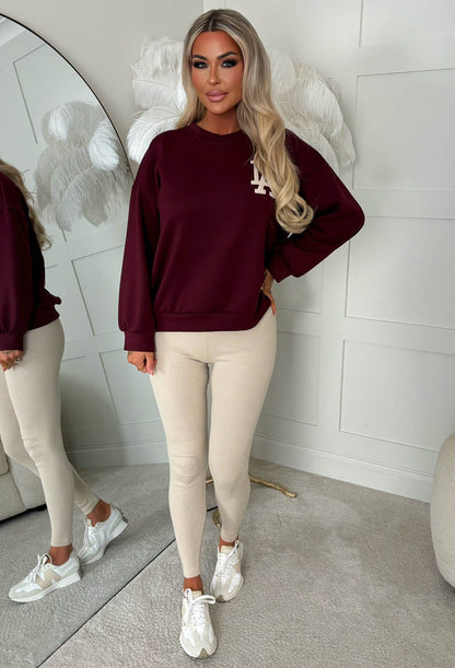City Comforts Burgundy LA Sweatshirt