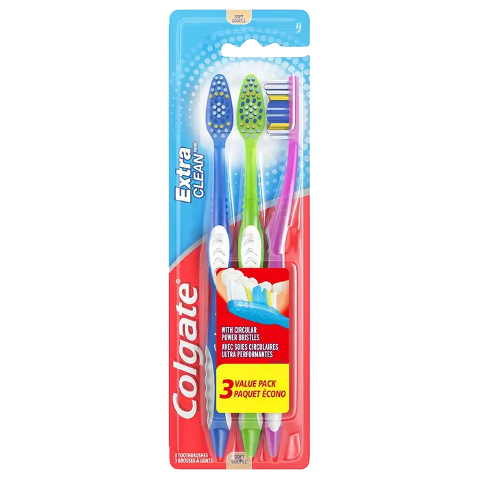 Wholesale Colgate Extra Clean Toothbrush - 3ct Pack for Fresh Oral Care at Mexmax INC