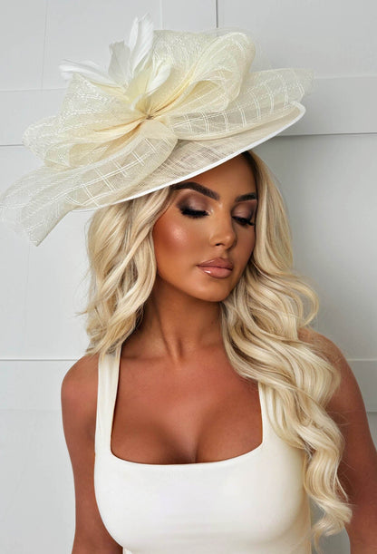 Cosmo Chic Cream Floral Bow Detail Fascinator