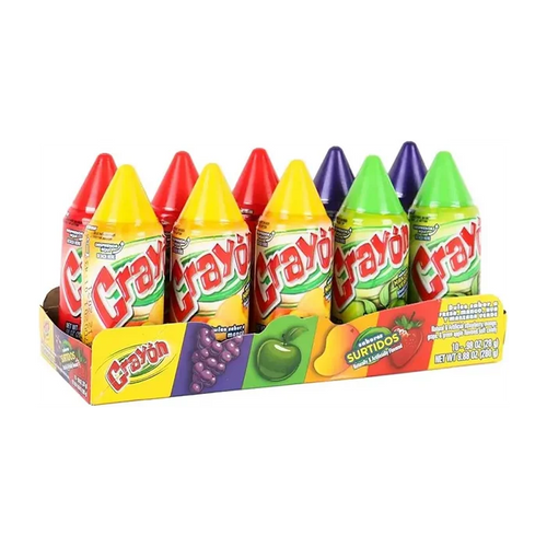 Lorena Crayon Surtido 10 ct available at Mexmax INC, perfect for wholesale buyers seeking fun candy.