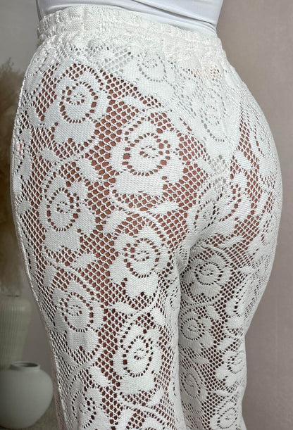 Dream Rush Cream Straight Leg Lace Trousers