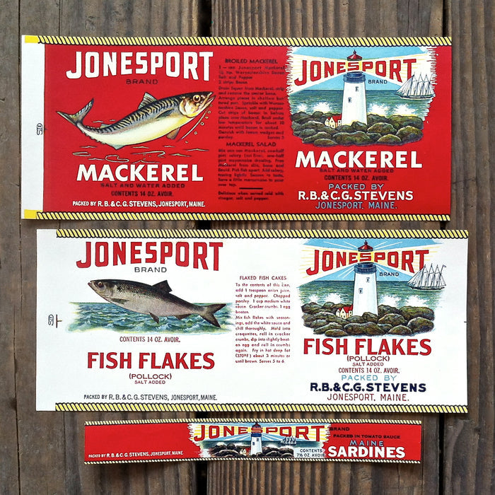 EAST COAST FISH PESCES Can Labels 1920-30s