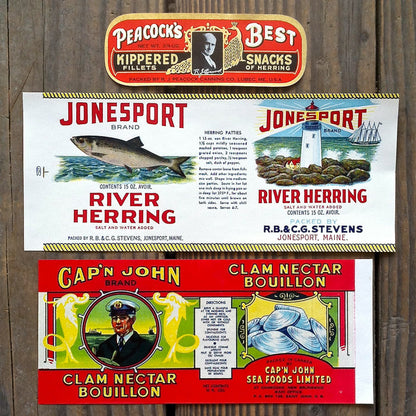EAST COAST FISH PESCES Can Labels 1920-30s