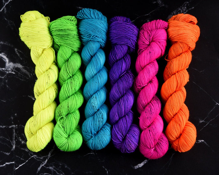 Destination Yarn fingering weight yarn Electric Orange