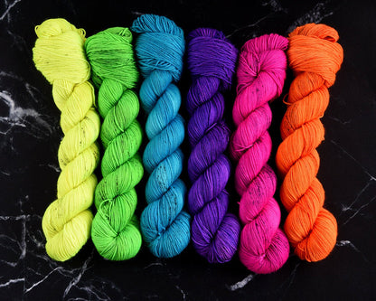 Destination Yarn fingering weight yarn Electric Orange