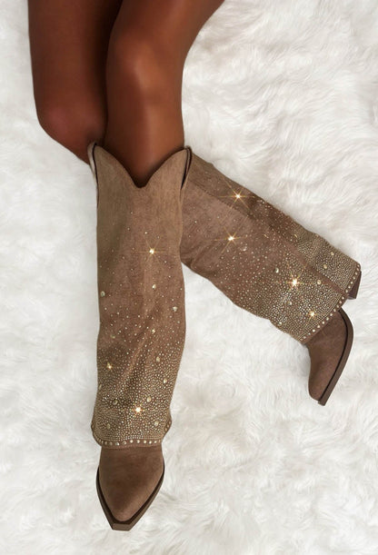 Everyday Hero Sand Sparkle Shark Cowboy Boots