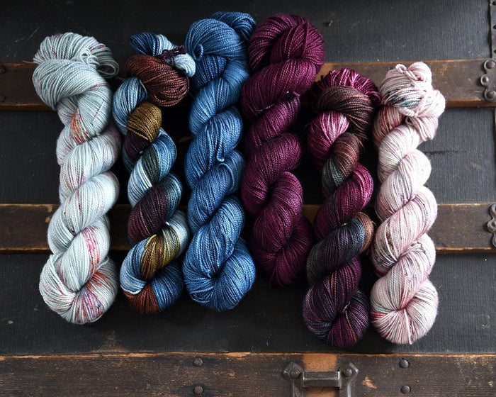 Destination Yarn fingering weight yarn Fall at the Lake three skein kit