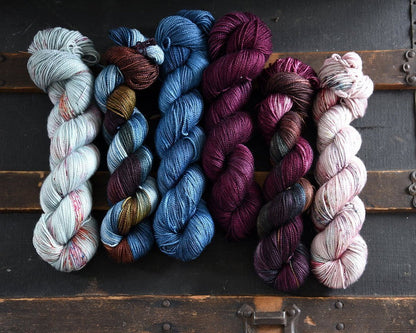 Destination Yarn fingering weight yarn Fall at the Lake three skein kit