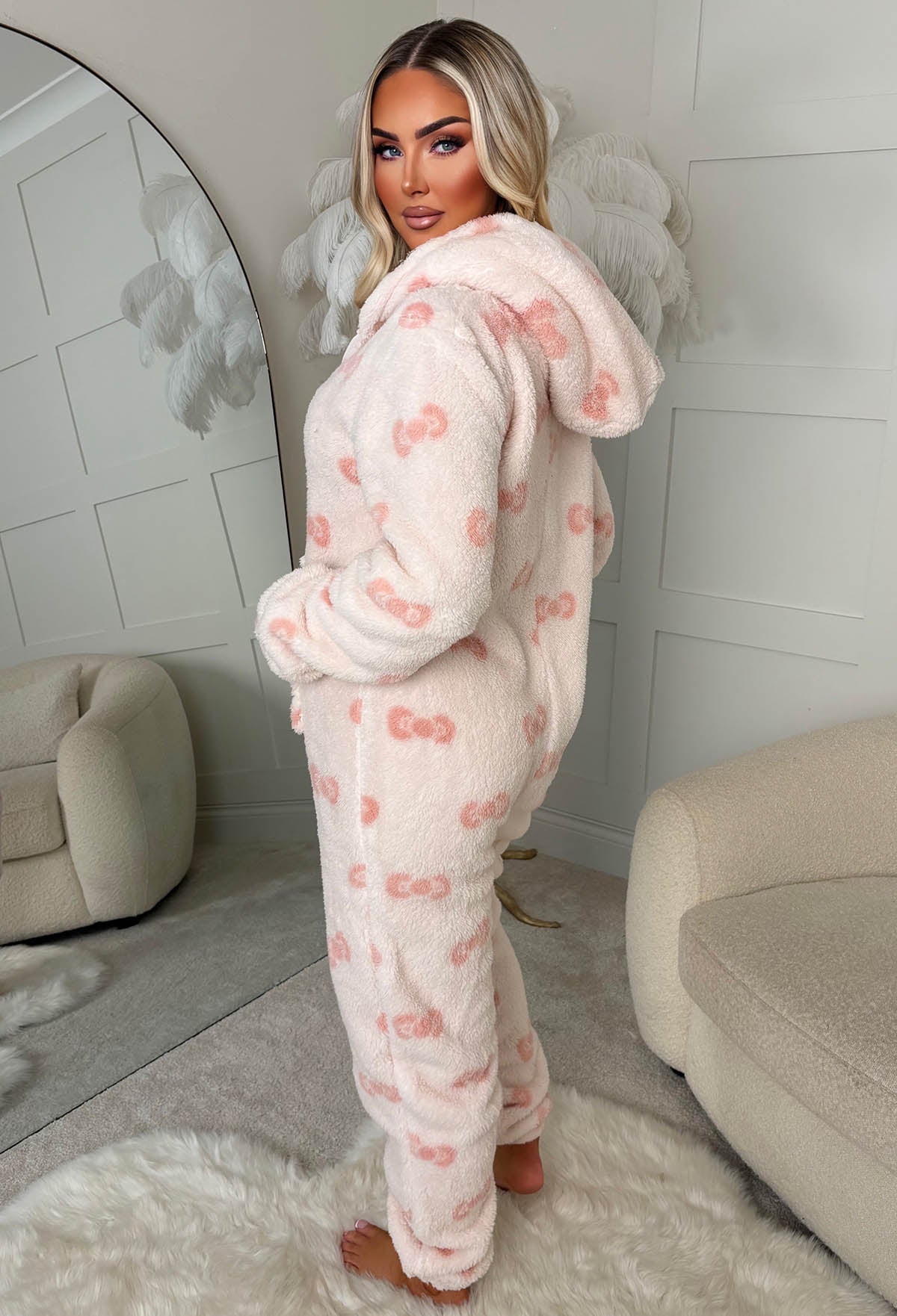 Fetch Dreams Pink Bow Print Onesie