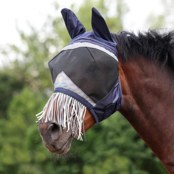FlyGuard Pro Fine Mesh Fly Mask with Ears & Nose Fringe