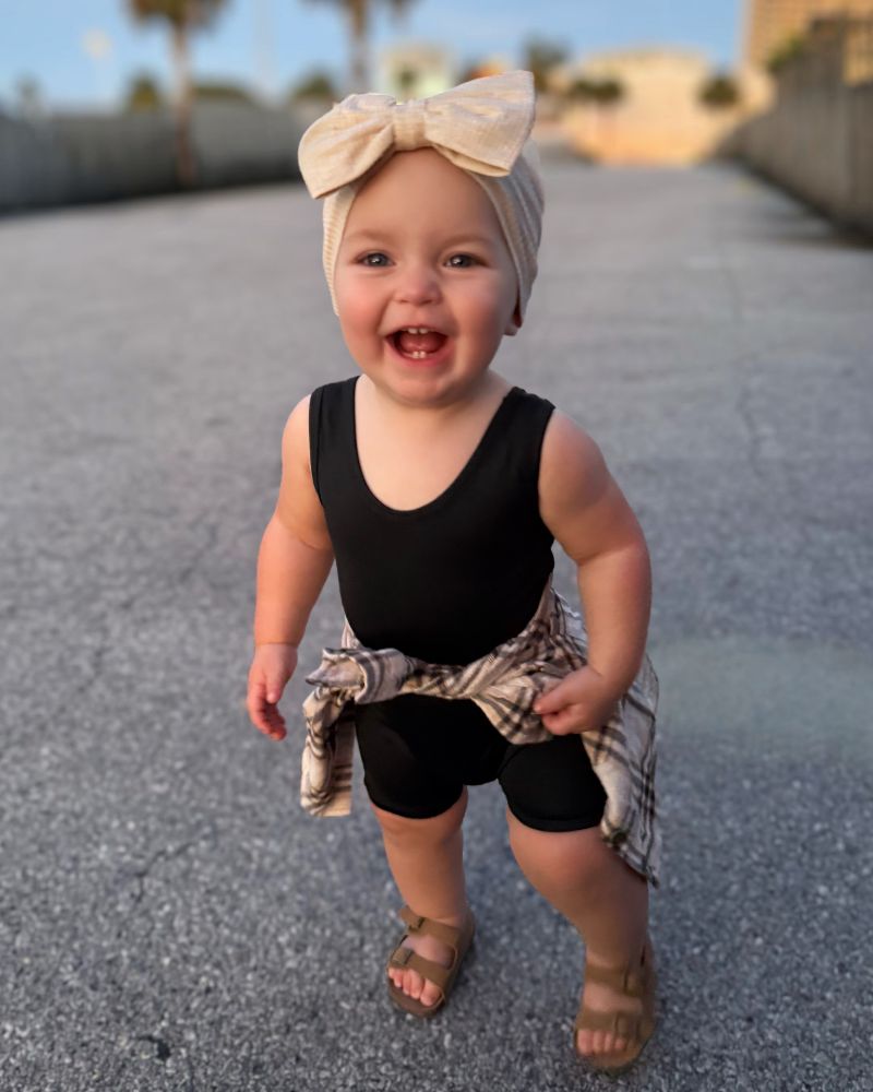 Gigi Bikeshort Romper - Black