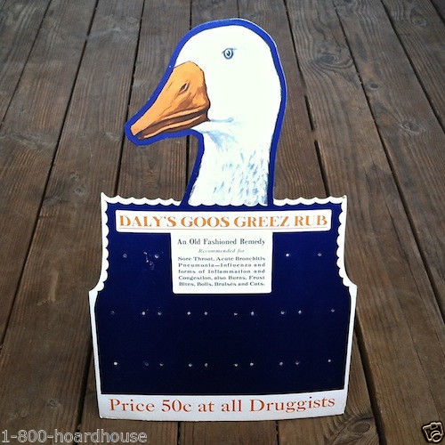 GOOS GREEZ RUB Pharmacy Cardboard Display 1920s