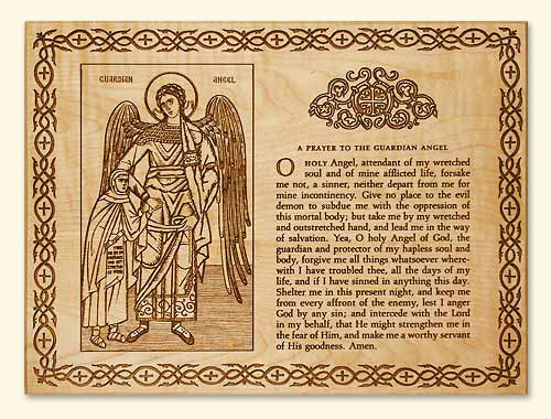Guardian Angel with Girl and Praye Laser-engraved Icon