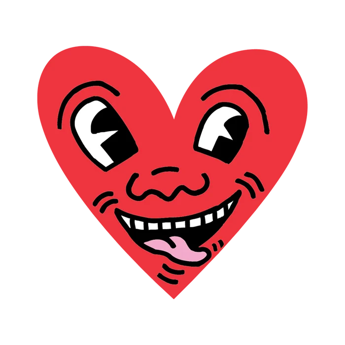 Heart Sticker by Keith Haring