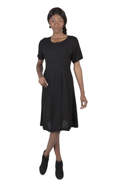 Ingrid Dress in Black Rayon--Size M