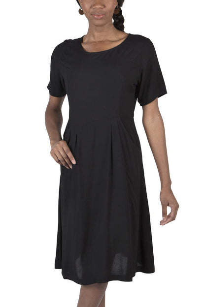Ingrid Dress in Black Rayon--Size M